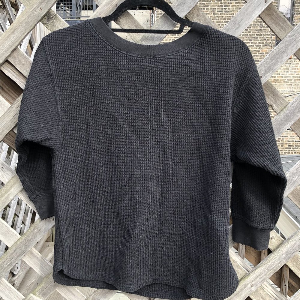 Uniqlo Women's Black Waffle 3/4 Sleeve - XS